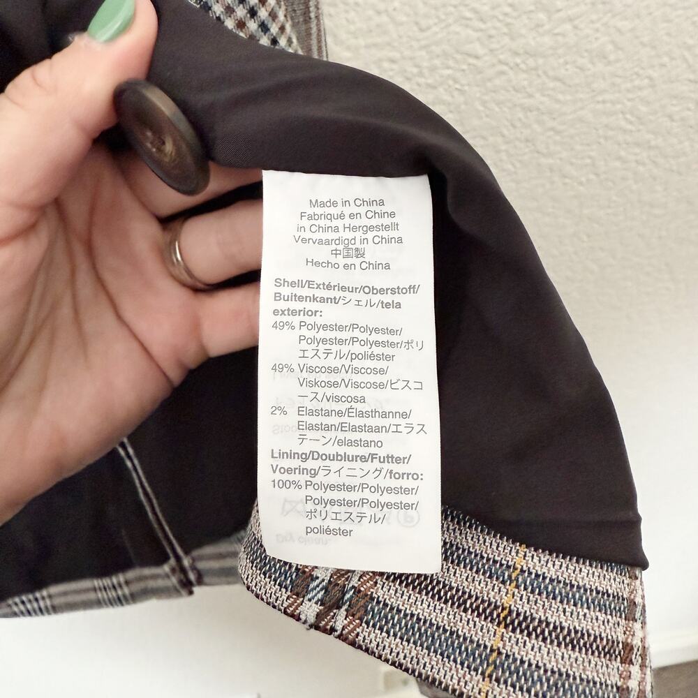 [Madewell] Caldwell Oversized Menswear Plaid Double Breasted Blazer Jacket Sz XL - Picture 13 of 13